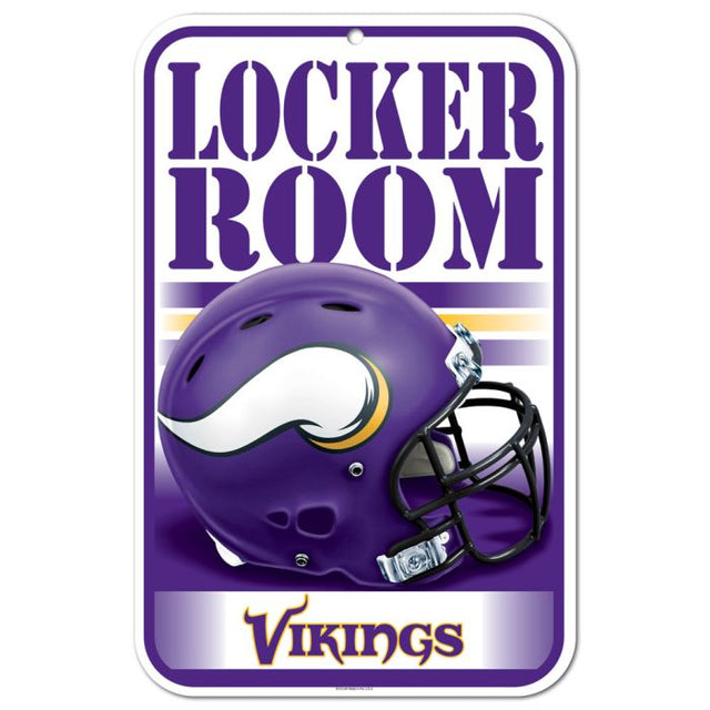 Minnesota Vikings Locker Room Plastic Sign 11" x 17"