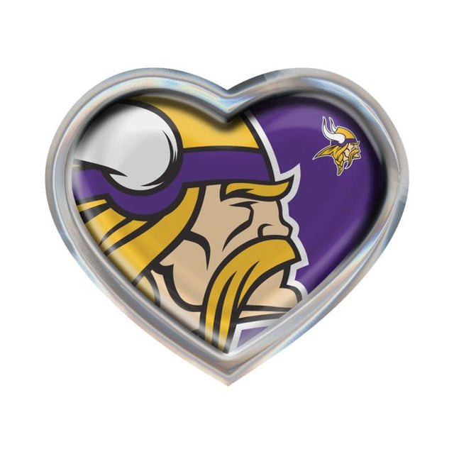 Minnesota Vikings MEGA Chrome Metal Domed Emblem HEART