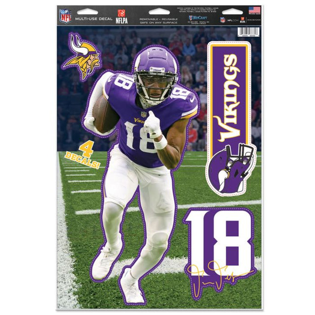 Minnesota Vikings Multi-Use Decal 11" x 17" Justin Jefferson