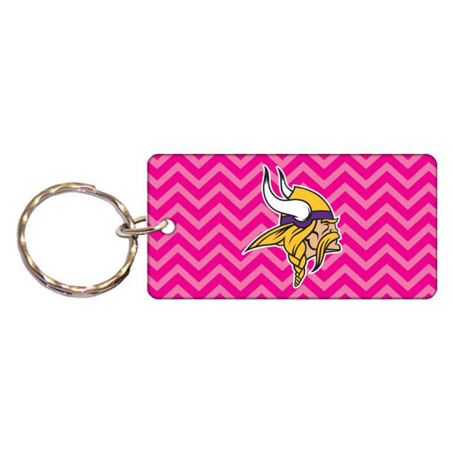 Minnesota Vikings PINK CHEVRON Keychain Rectangle