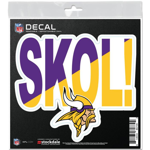 Calcomanía para superficies con el lema de los Minnesota Vikings, 6" x 6"