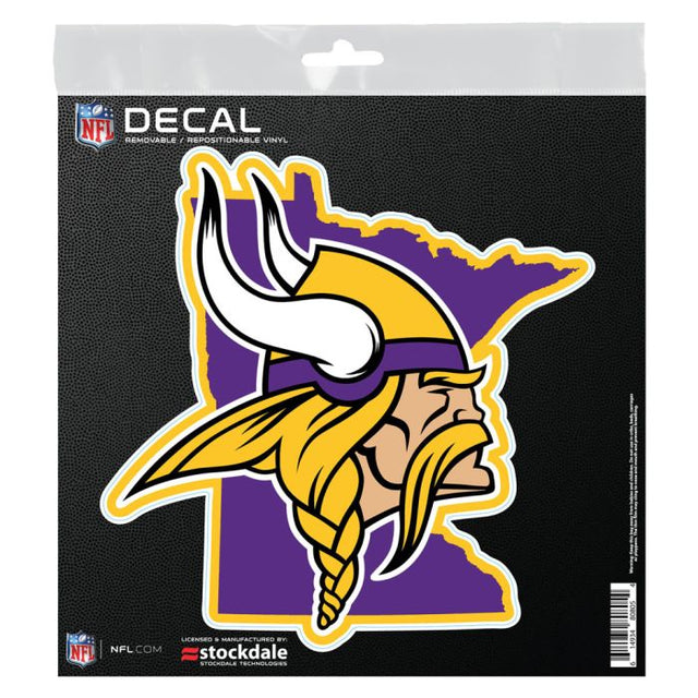 Calcomanía STATE SHAPE para todas las superficies de Minnesota Vikings, 6" x 6"