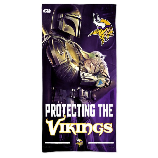 Toalla de playa Minnesota Vikings / Star Wars Mandalaorian Spectra de 30" x 60"