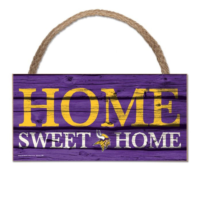 Minnesota Vikings Wood Sign w/Rope 5" x 10"