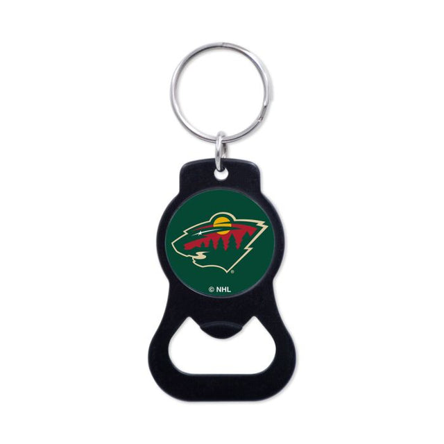 Minnesota Wild Black Bottle Opener Key Ring