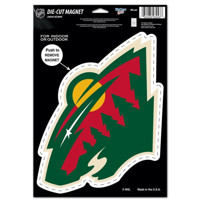 Imán troquelado con el logotipo de Minnesota Wild, 6,25" x 9"