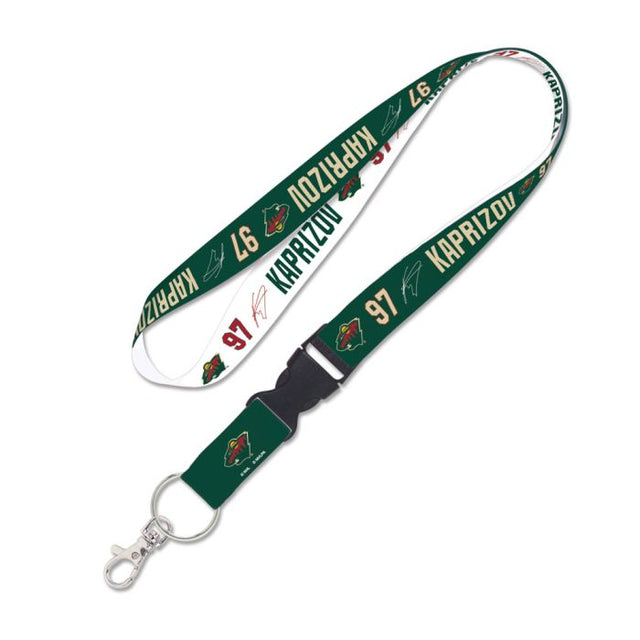 Minnesota Wild Lanyard con hebilla desmontable 1" Kirill Kaprizov