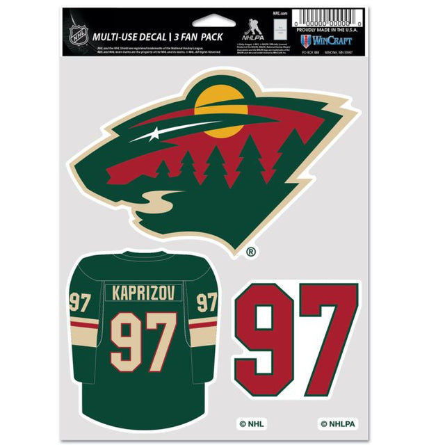 Minnesota Wild Multi Use 3 Fan Pack Kirill Kaprizov