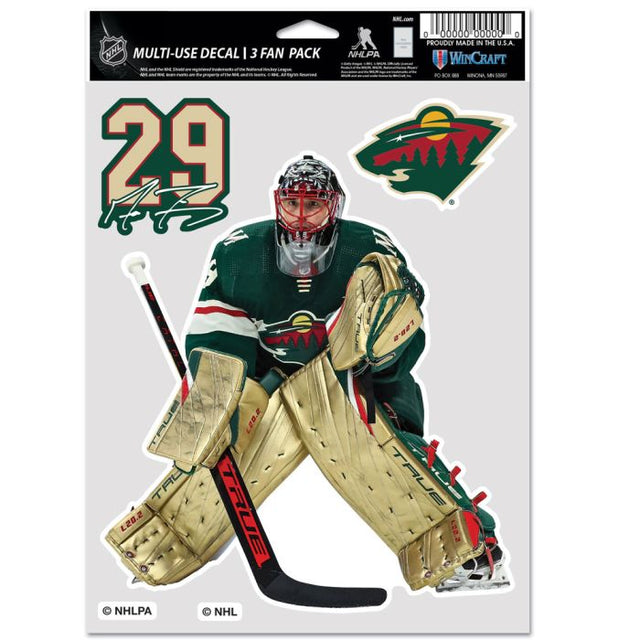 Paquete multiusos para 3 fanáticos de Minnesota Wild Marc-Andre Fleury