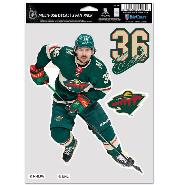 Paquete de 3 alfombrillas multiusos para fanáticos de Minnesota Wild Zuccarello