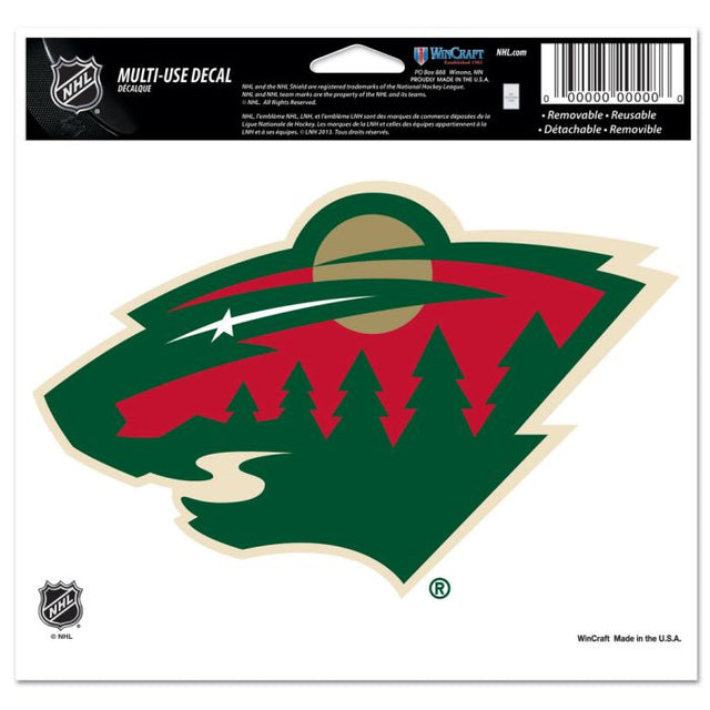 Minnesota Wild Multi-Use Decal -Clear Bckrgd 5" x 6"