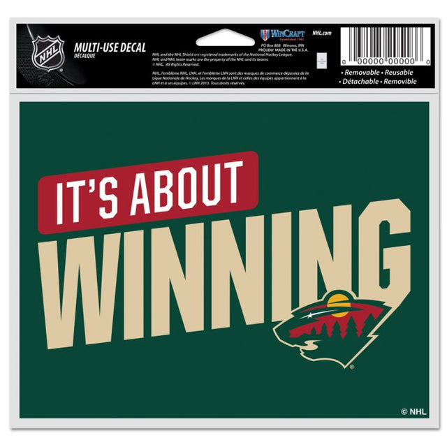 Minnesota Wild Multi-Use Decal -Clear Bckrgd 5" x 6"