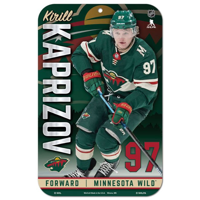 Cartel de plástico Minnesota Wild de 11" x 17" Kirill Kaprizov