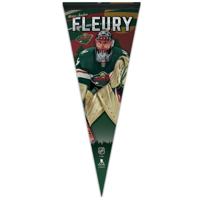 明尼苏达荒野优质锦旗 12 英寸 x 30 英寸 Marc-Andre Fleury