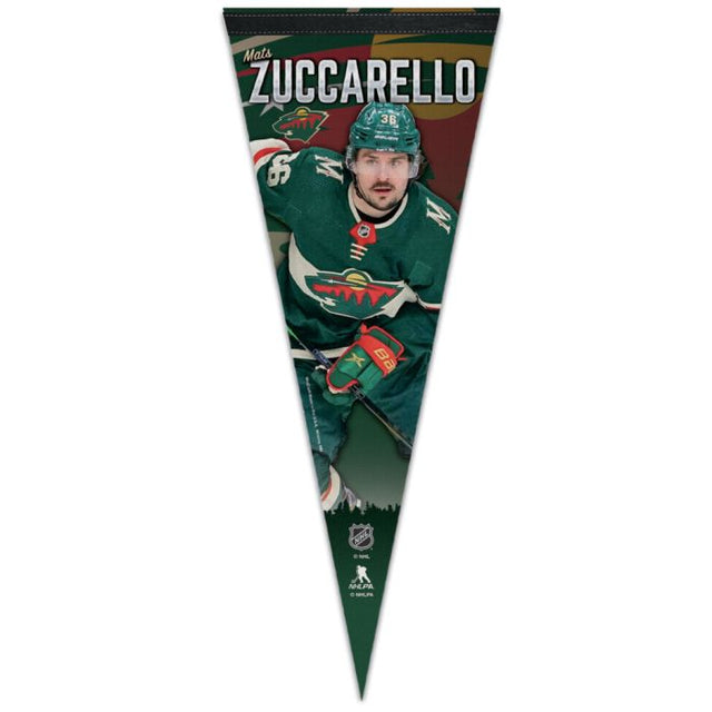 Banderín Minnesota Wild Premium, tapetes Zuccarello de 12" x 30"