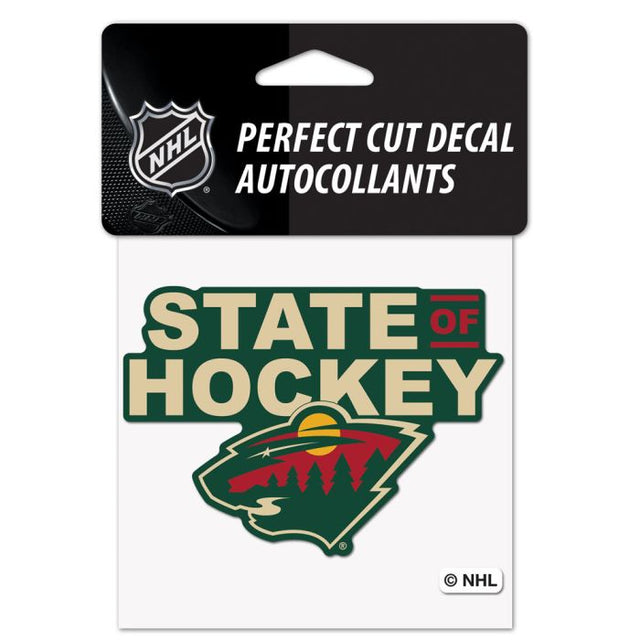 Minnesota Wild SLOGAN Perfect Cut Color Decal 4" x 4"