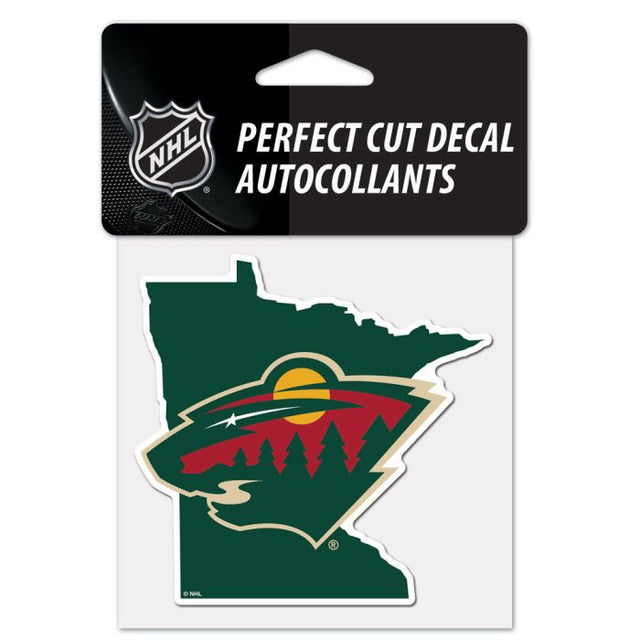 Minnesota Wild STATE Perfect Cut Color Decal 4" x 4"