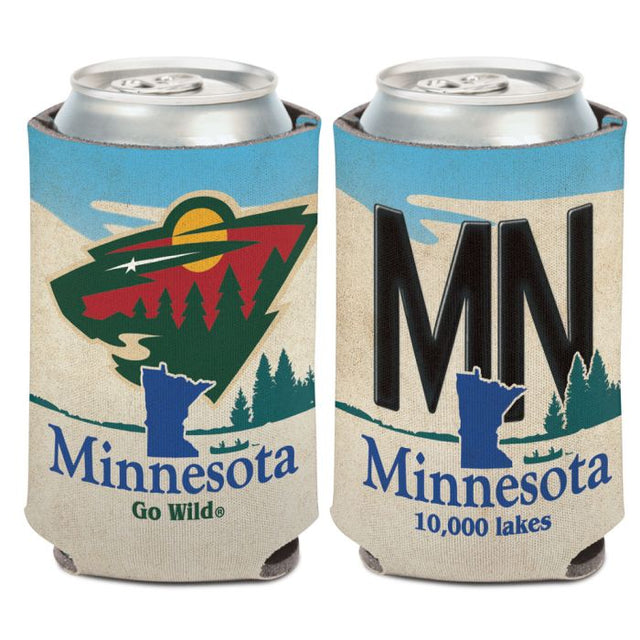 Enfriador de lata con placa Minnesota Wild State de 12 oz.