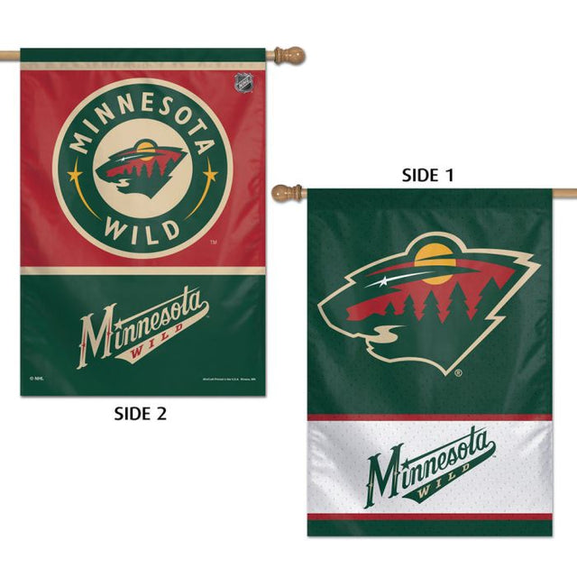 Bandera vertical de Minnesota Wild de 2 lados, 28" x 40"