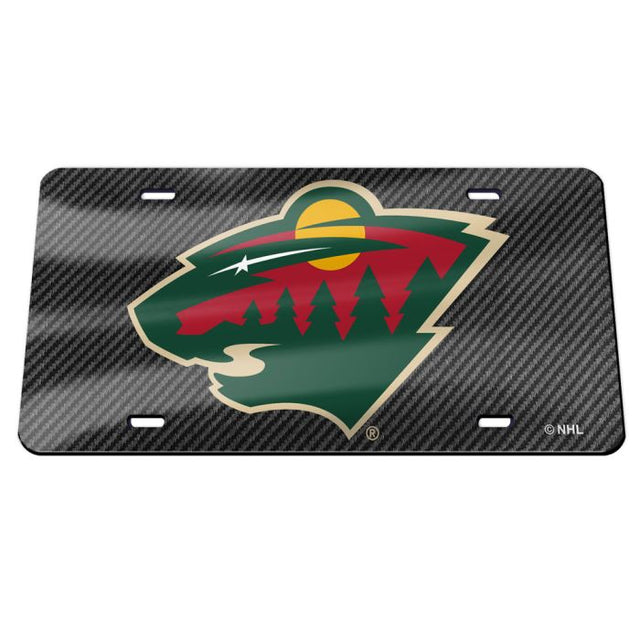 Placa de matrícula especial de acrílico de Minnesota Wild Carbon