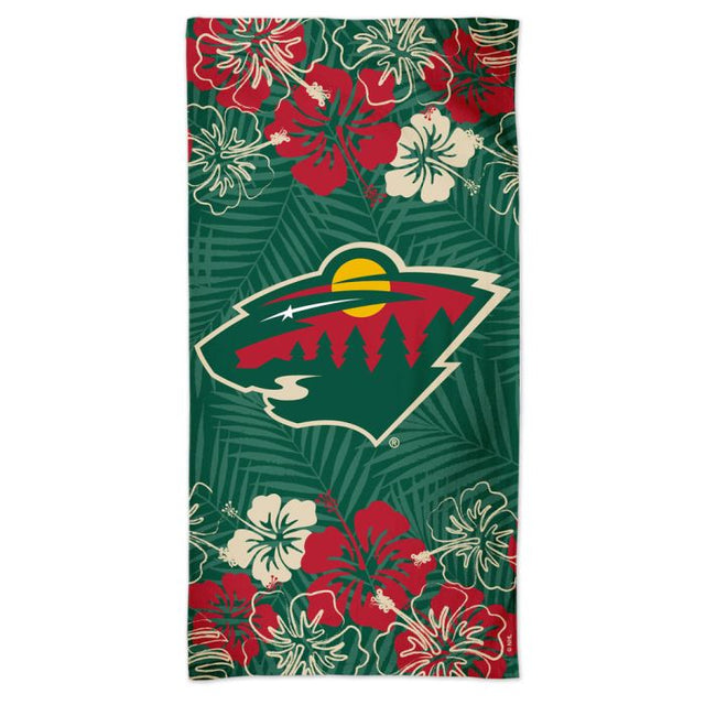 Minnesota Wild floral Spectra Beach Towel 30" x 60"