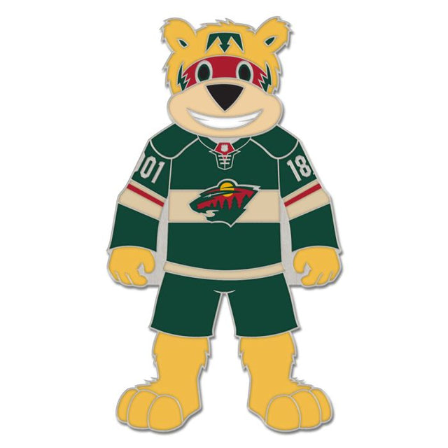 Tarjeta de joyería con pin esmaltado de colección de la mascota de Minnesota Wild