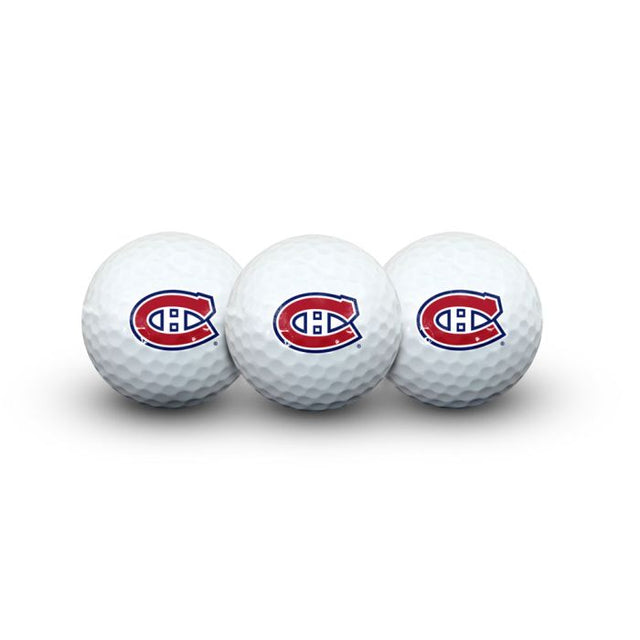 3 pelotas de golf de los Montreal Canadiens en estuche tipo concha