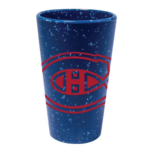 Vaso de pinta de silicona de 16 oz con diseño de los Montreal Canadiens Blue Speckle