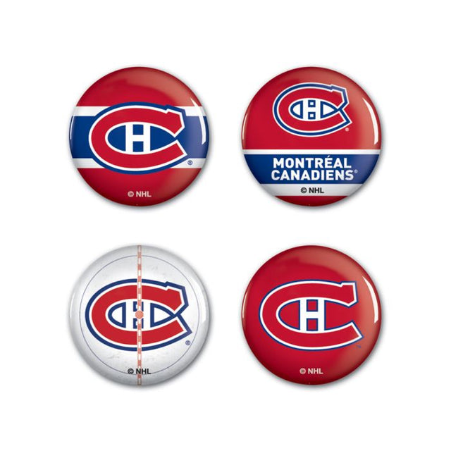 Montreal Canadiens Button 4 Pack 1 1/4" Rnd