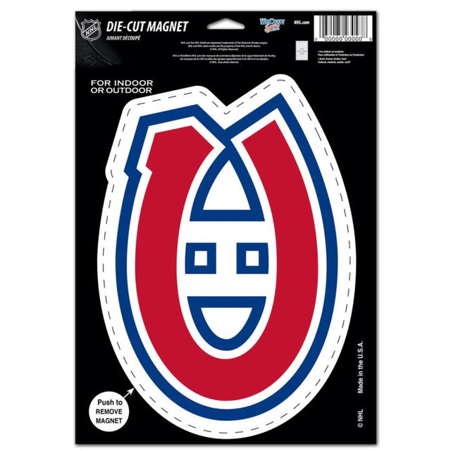 Imán troquelado con el logotipo de los Montreal Canadiens, 6,25" x 9"