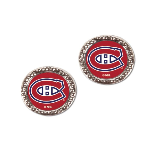 Montreal Canadiens Earrings Jewelry Carded Round