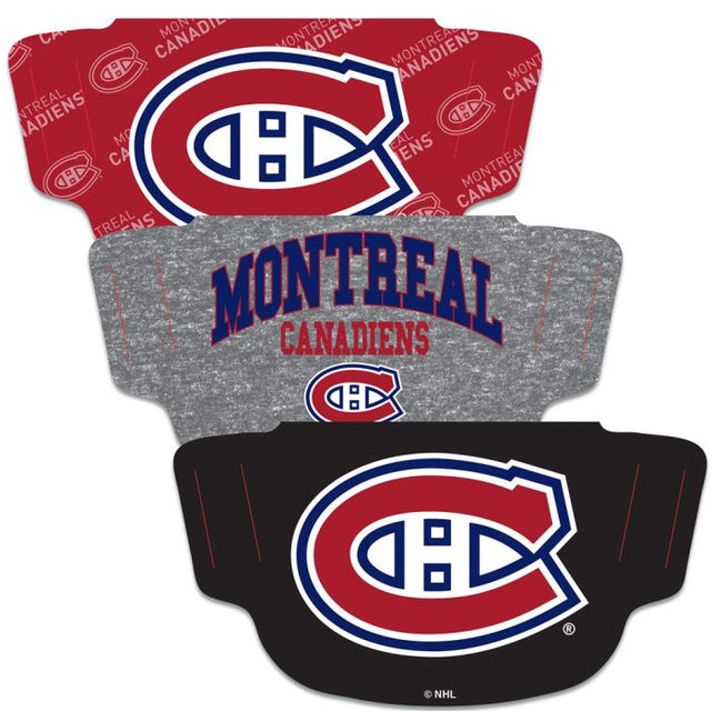 Paquete de 3 mascarillas para fanáticos de los Montreal Canadiens