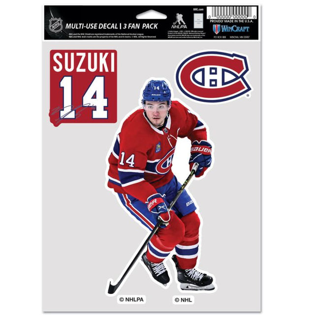 Paquete multiusos para 3 fanáticos de los Montreal Canadiens, de Nick Suzuki