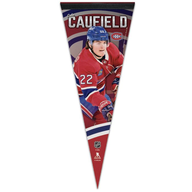 Banderín premium de los Montreal Canadiens de 12" x 30" de Cole Caufield