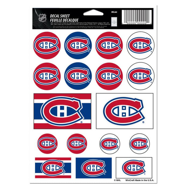 Montreal Canadiens Vinyl Sticker Sheet 5" x 7"