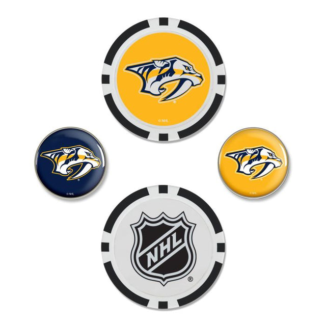 Juego de cuatro marcadores de pelota de los Nashville Predators