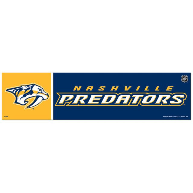 Tira de parachoques de los Nashville Predators de 3" x 12"