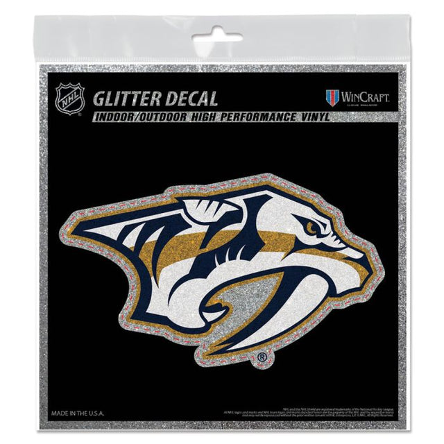 Nashville Predators Decal Glitter 6" x 6"