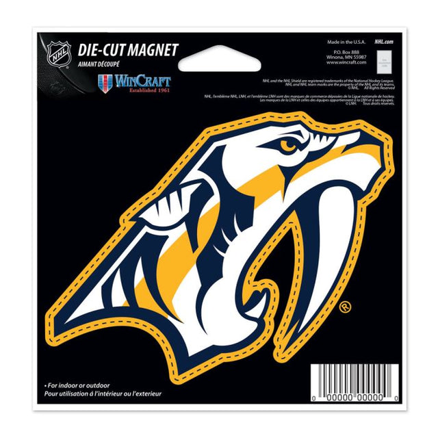 Imán troquelado de los Nashville Predators de 4,5" x 6"