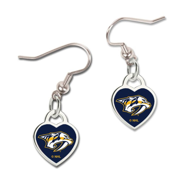 Nashville Predators Earrings w/3D Heart