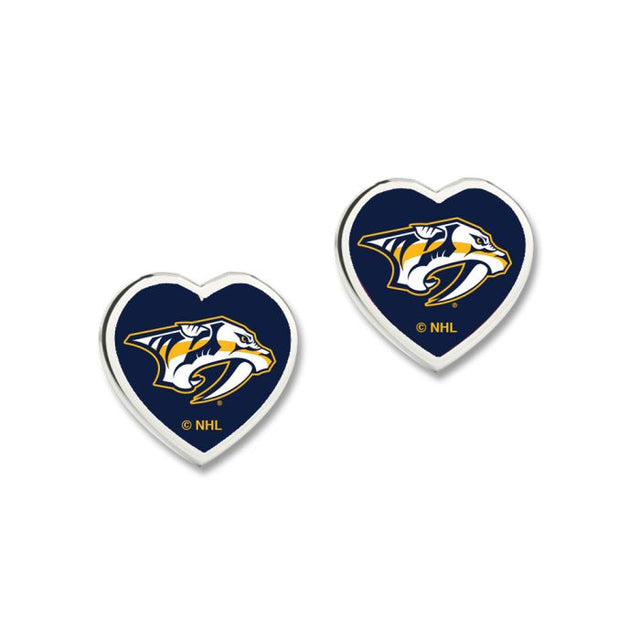 Nashville Predators Earrings w/3D Heart