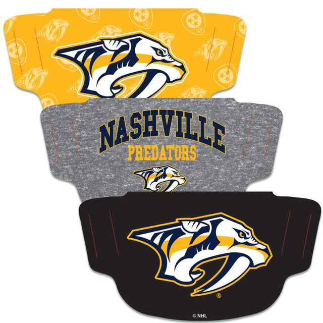 Paquete de 3 mascarillas para fanáticos de Nashville Predators