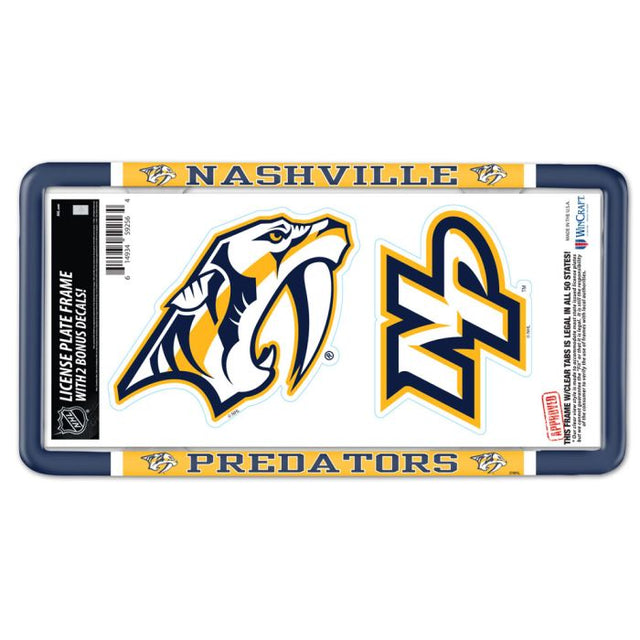 Nashville Predators License Plate Thin Frame - Plastic w/Decal