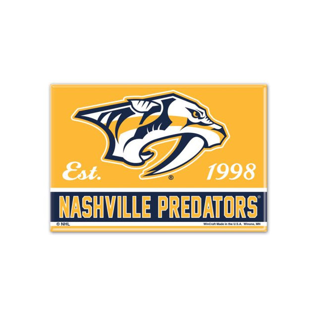 Imán de metal de los Nashville Predators de 2,5" x 3,5"