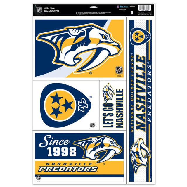 Nashville Predators Multi Use Decal 11" x 17"