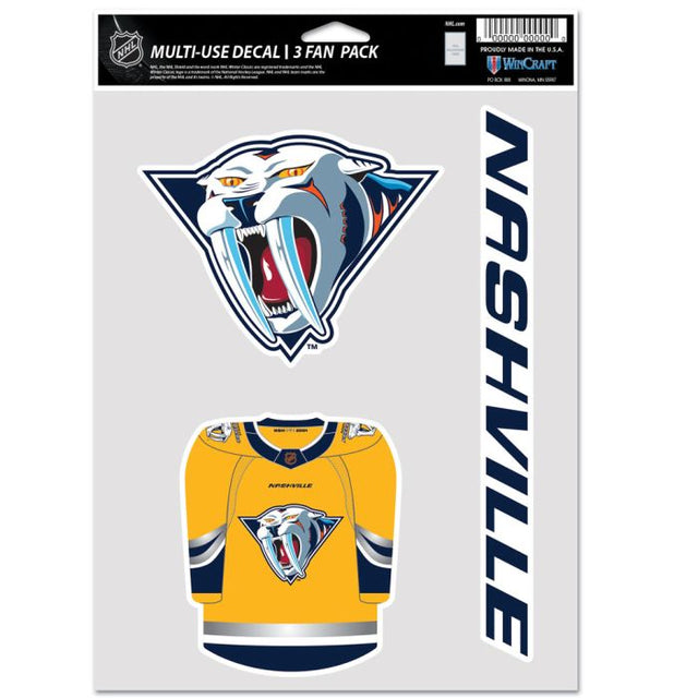 Paquete multiusos para 3 fanáticos de Nashville Predators, edición especial