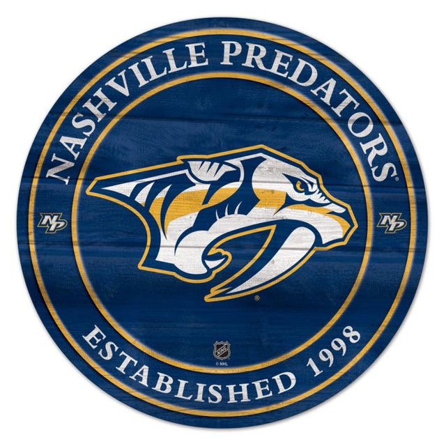 Letrero de madera de los Nashville Predators de 19,75"