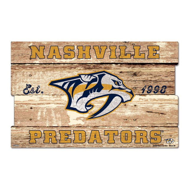 Letrero de madera de Nashville Predators, 19" x 30", 3/8" de grosor