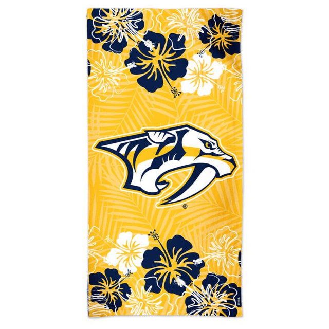 Toalla de playa Spectra con estampado floral de los Nashville Predators de 30" x 60"