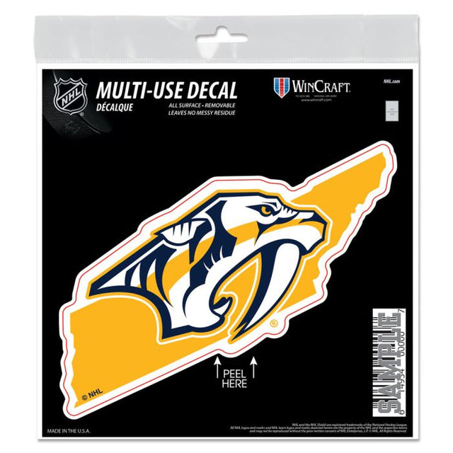 Nashville Predators state shape All Surface Decal 6" x 6"